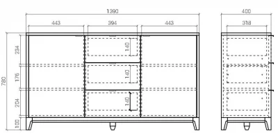Комод Case 139X40X78 CM 6