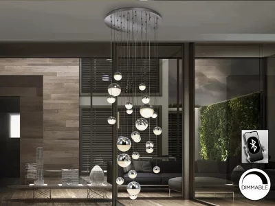 Подвесная люстра Sphere LED 27L Ø80 хром BLUETOOTH CCT 500 CM 3