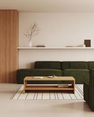 Журнальный столик из шпона дуба Abilen 120X60 CM 3