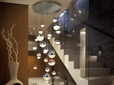 Подвесной светодиодный светильник Sphere LED 27L Ø80 DIM BLUETOOTH CCT цветной 83X83X220 CM 7