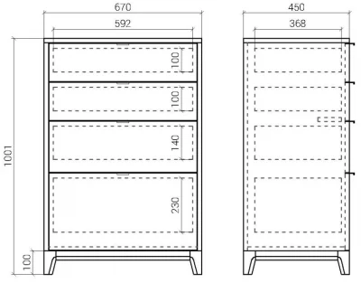 Высокий комод Case 67X45X100 CM 8