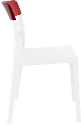 Стул пластиковый Moon 52X57X83 CM бело-красный 5