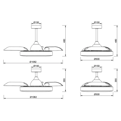 Потолочный вентилятор со светильником COIN FAN 8216 белый 50X35.5 CM 4