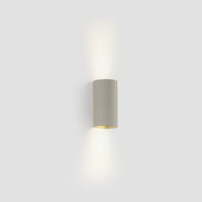 Настенный светильник SOLE круглый серый с рифлением 2xGU10 15.5X6.5X8 CM 3