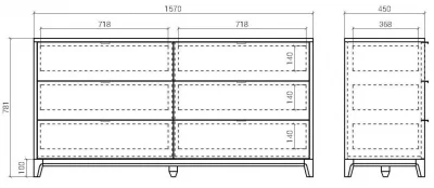Комод Case 157X45X78 CM 7