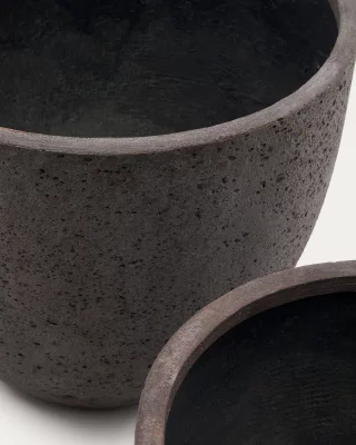 Набор из 2 кашпо Serili из цемента и стекловолокна, тёмно-серые 42X50 CM / 50X44 CM 4