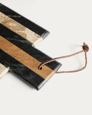 Сервировочная доска Surne из черного, коричневого и бежевого мрамора 30X18 CM 5