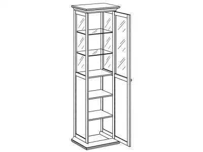 Шкаф-витрина однодверный 55X41.5X201 CM 3