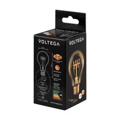 Светодиодная лампа Voltega Loft LED Груша 4Вт (≈60Вт) 2000K 9