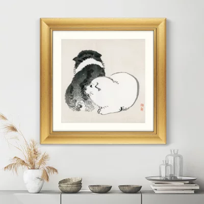 Постер Black and white puppies 61X61 CM 3