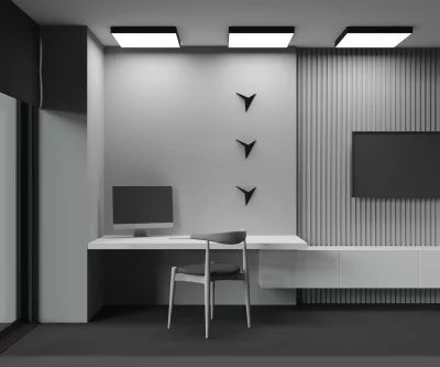 Потолочный светильник Zon черный квадратный 600x600 7