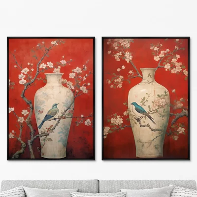 Набор из двух постеров на холсте China porcelain vase 75X105 / 75X105 CM 8