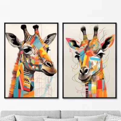 Набор из двух постеров на холсте Giraffes 75X105 / 75X105 CM 8