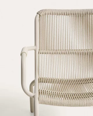 Штабелируемое кресло Salis из алюминия и синтетического шнура экрю 58X62.5X82 CM 4