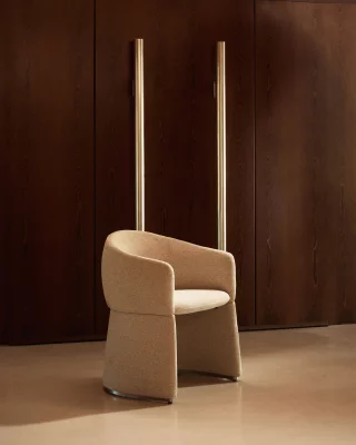 Стул Bosca из бежевой шенилловой ткани 67X56X76 CM 4