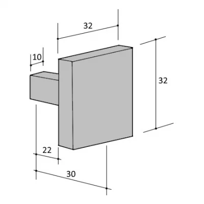 Ручка мебельная 3.2X3.2X3 CM 3