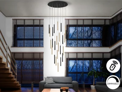 Подвесной светильник Varas 25L черно-золотой DIM 90X90X300 CM 4