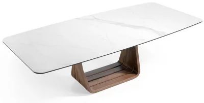 Обеденный стол из ореха и мрамора MI 260X120X75 CM 4
