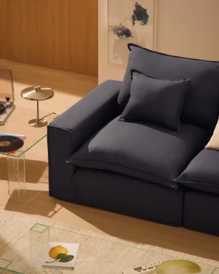 Диван Anarela на 2 места из льна и вискозы с чехлом Dark Grey 220 CM 3