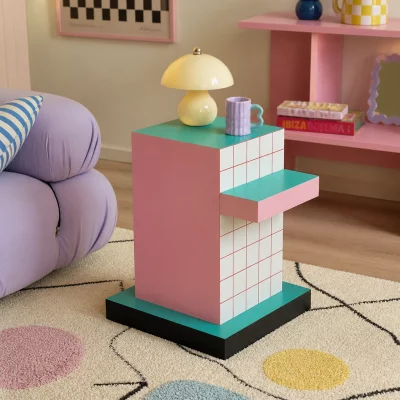 Вспомогательный столик Supersidetable Red Grid 48X42X55 CM 9