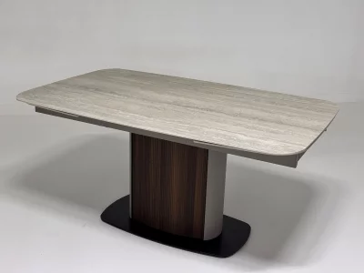 Раскладной обеденный стол DAGFINN IVORY TRAVERTINE SOLID CERAMIC 160X100X76 CM 4