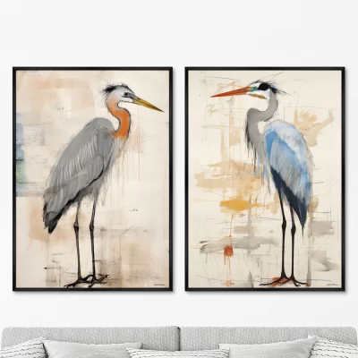 Набор из двух постеров на холсте Herons 75X105 / 75X105 CM 8