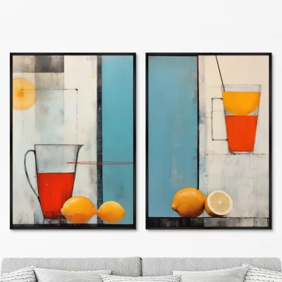 Набор из двух постеров на холсте Coctel de citricos 75X105 / 75X105 CM 8
