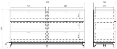 Комод Case 157X45X78 CM 7