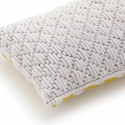 Декоративная подушка Silai Cushion 60X35 CM желто-белая 3