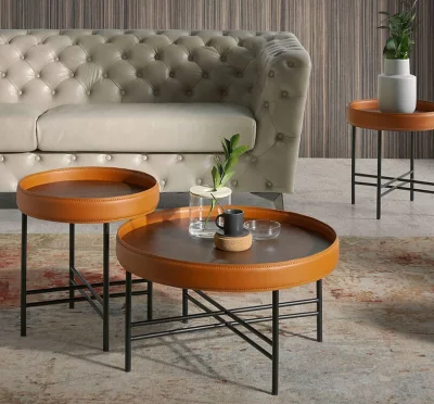 Журнальный столик с бортиком Ring 70X70X43 CM 4