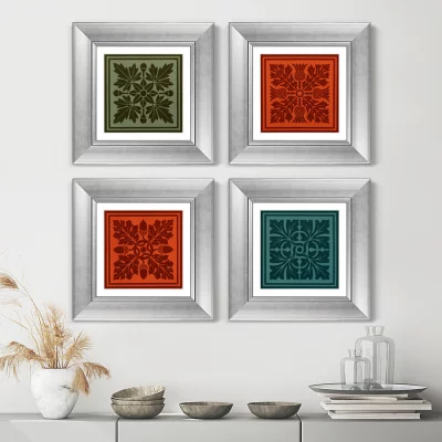Набор из 4-х картин Floral pattern 36X36 / 36X36 / 36X36 / 36X36 CM 7