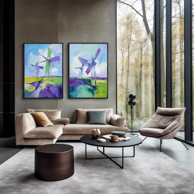 Набор из двух постеров на холсте The Mills 75X105 / 75X105 CM 4