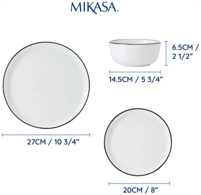 Сервиз обеденный фарфоровый Mikasa Limestone 12 шт  3