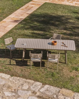 Раскладной уличный стол Izola из алюминия с тауповой отделкой 185X100 CM 3