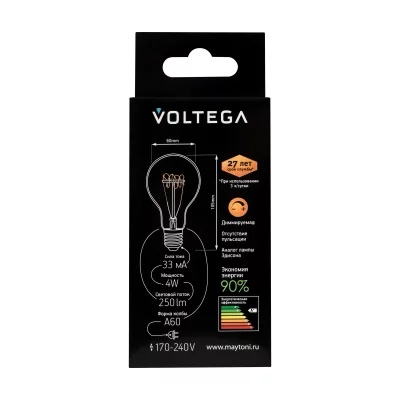 Светодиодная лампа Voltega Loft LED Груша 4Вт (≈60Вт) 2000K 10