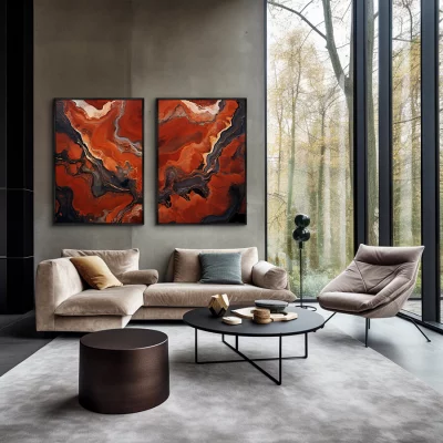 Набор из двух постеров на холсте Stone Color Palettes and shapes 75X105 / 75X105 CM 4