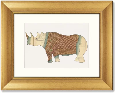 Диптих NYC Hippo 51X41 / 51X41 CM 3