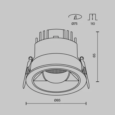 Встраиваемый светильник Downlight Парете 85X85X65 MM 8
