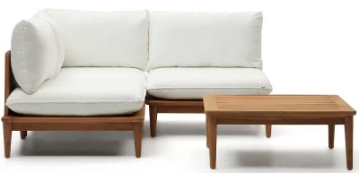 Комплект из модульного дивана и столика из тика Portitxol 180X180X85 / 80X80X35 CM 6