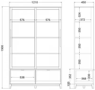 Витрина Case 121X45X190 CM 8