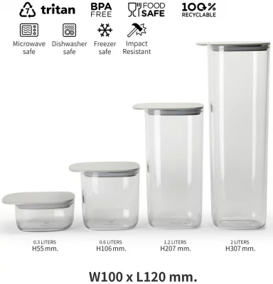 Контейнер для хранения Flat top 600 ml белый 10