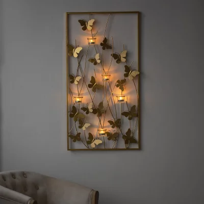 Декор настенный с подсвечниками Butterfly 48X91 CM 7