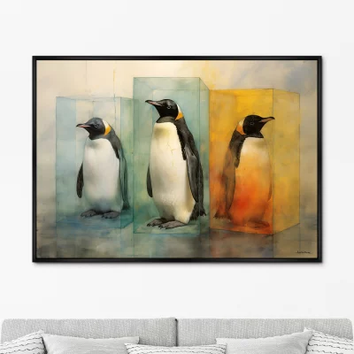 Постер на холсте Cocktail Penguins 105X75 CM 6