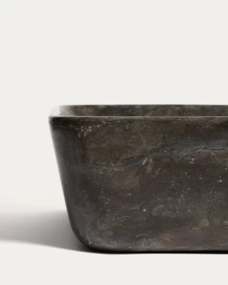 Серый мраморный накладной умывальник Darnen 55X35X15 CM 5