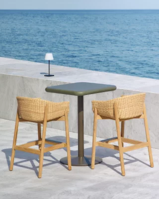 Уличный высокий стол Esilda с зеленой цементной столешницей 70X70X99.5 CM 3