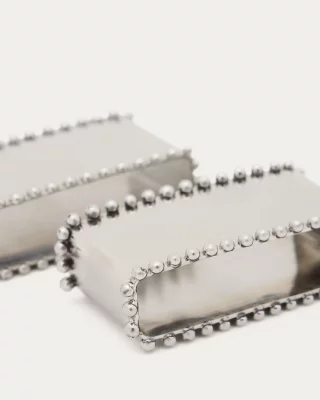 Набор из 2 колец для салфеток из нержавеющей стали Nirela 6X2X3.5 CM 4