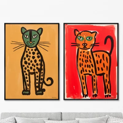 Набор из двух постеров на холсте Wild Cats 75X105 / 75X105 CM 8