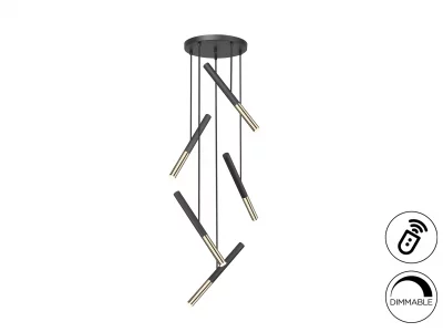 Люстра Edna 5L черный / золотой DIM 43X43X200 CM 6