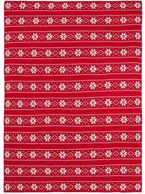 Плед из хлопка с новогодним рисунком Frostwork 130X180 CM 5