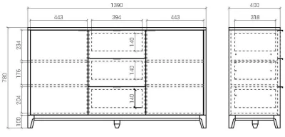Комод Case 139X40X78 CM 6